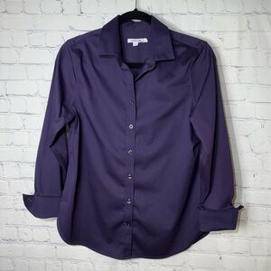 chico’s size 4 purple button down blouse